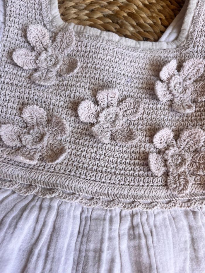 Combi short gaze de coton crème Zara - photo numéro 2