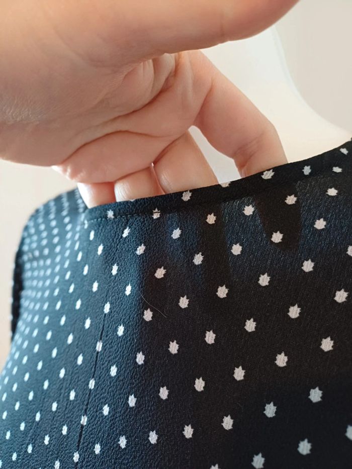 Robe noire légère à motifs Unique 21 taille S 36 - photo numéro 7