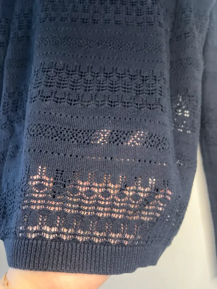 🔹 Pull maille ajourée bleu marine – Pimkie 🔹 - photo numéro 3