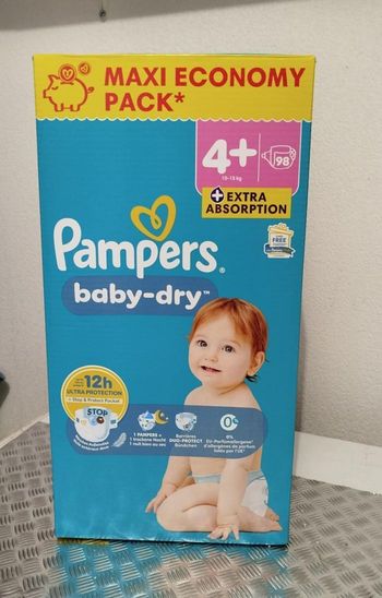 Pampers Baby Dry T4+ x98 Couches 10-15kgs