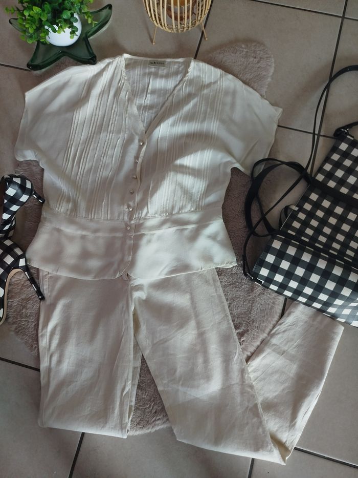 Pantalon chic coton lin MANGOi - photo numéro 8
