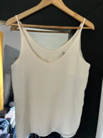 Débardeur à bretelles beige femme