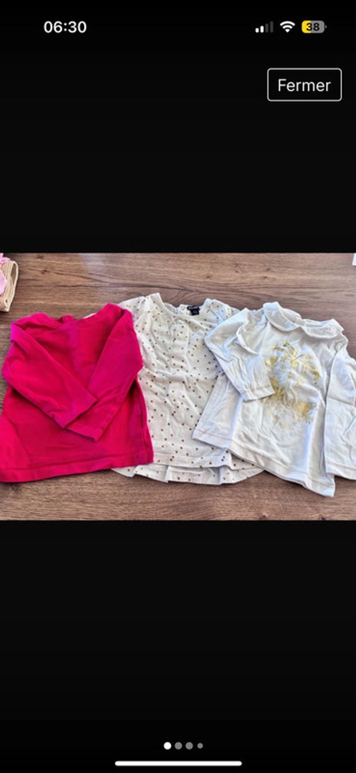Lot de 3 t-shirts manches longues
