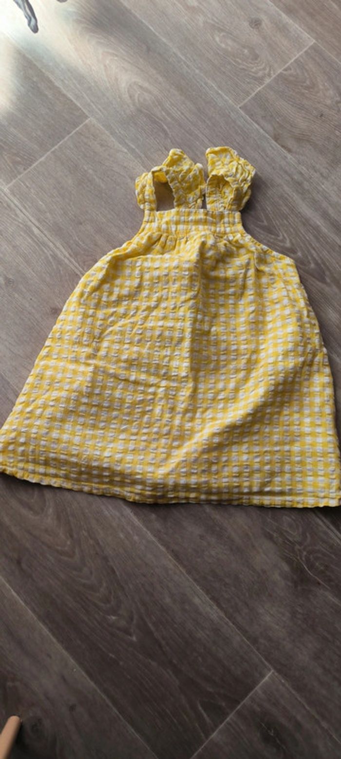 Belle robe à carreaux jaune blanc Mango parfait état - photo numéro 3