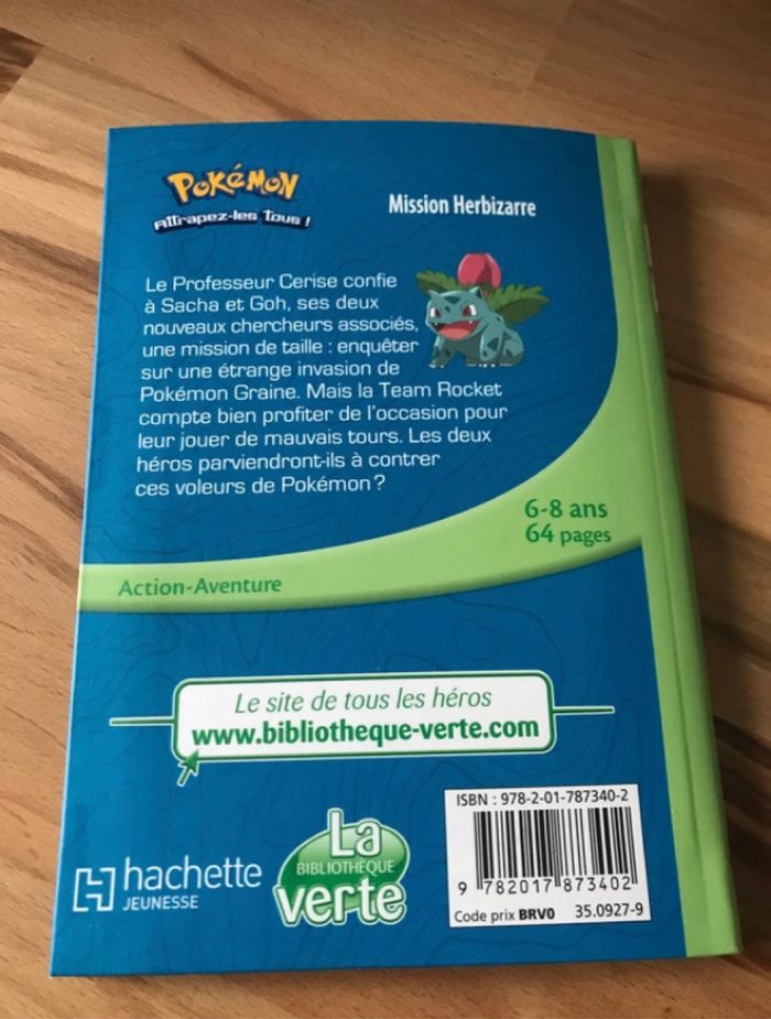 Pokémon les voyages livre bibliothèque verte mission herbizarre N° 2 / 64 pages pour les 6-8ans - photo numéro 2