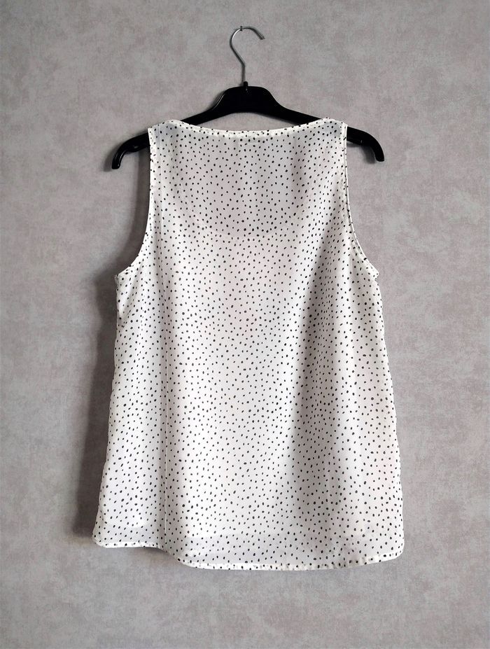 Blouse / Débardeur en voile blanc à pois noir - Pimkie - photo numéro 6