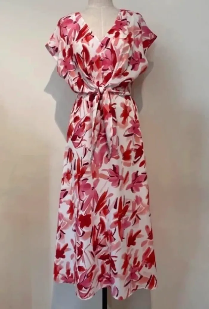 Robe longue d’été fleur rose