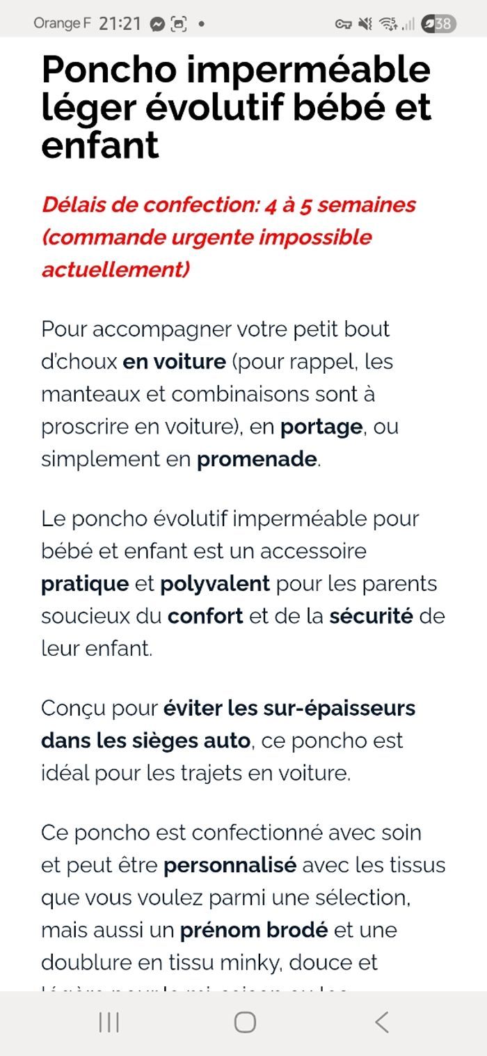 Poncho polaire imperméable bébé - photo numéro 8