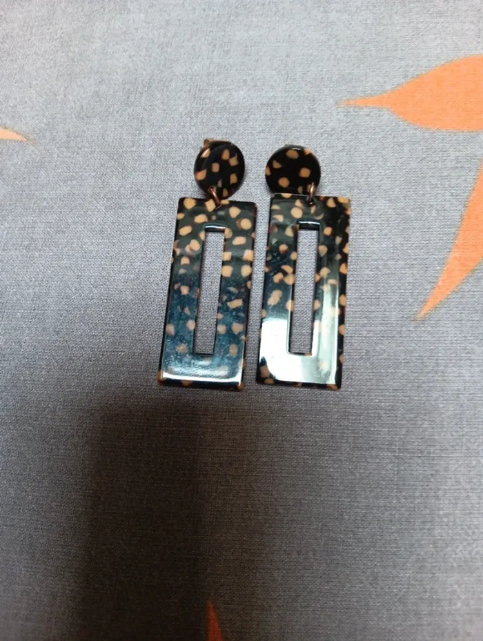 Boucles d'oreilles rectangle