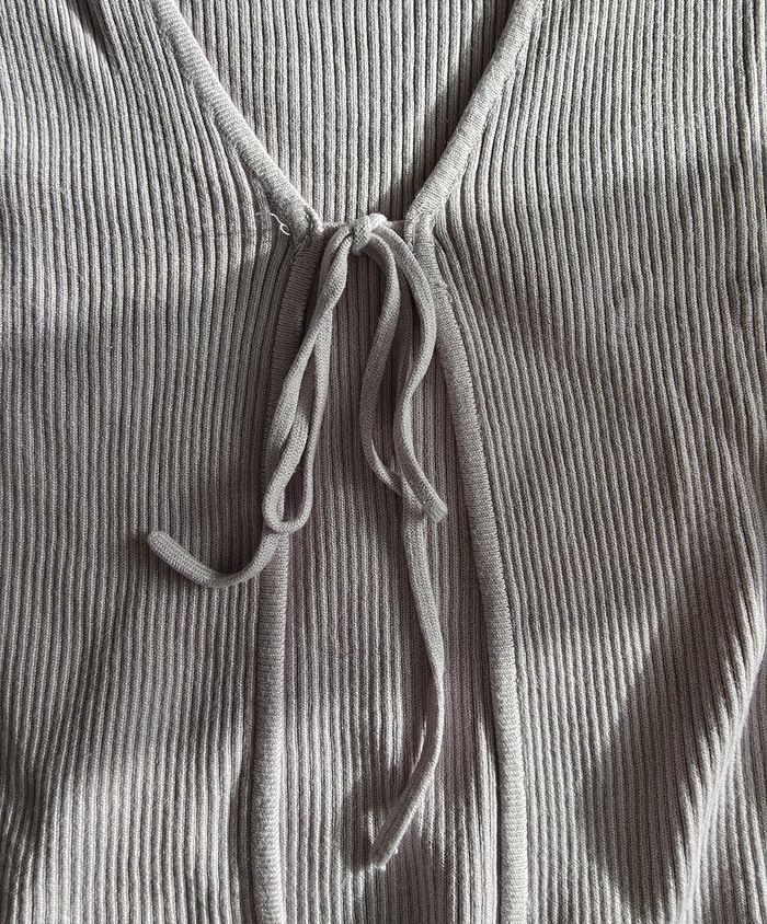 Stradivarius Gilet Maille Côtelée Lilas Très Bon État S - photo numéro 3