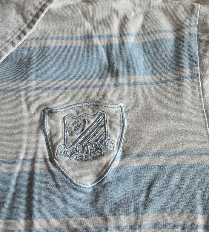 Celio Polo Rugby Rayé Blanc Bleu Bon état M - photo numéro 4