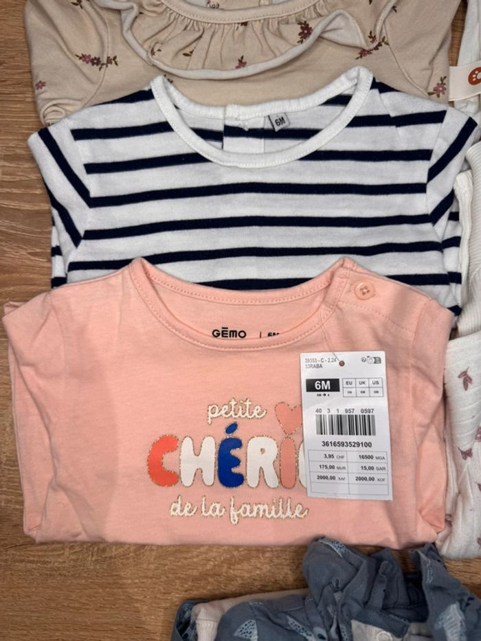 🌷Lot de 8 hauts manches longues fin taille 6 mois🌷 - photo numéro 3