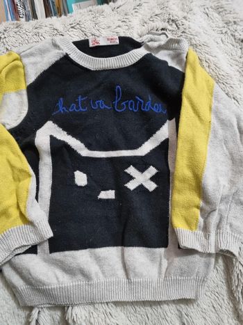 Pull leger 18 mois dpam noir creme