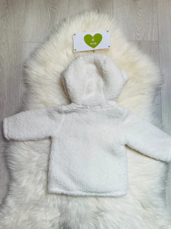 6 mois - Manteau capuche chaud zippé - photo numéro 3