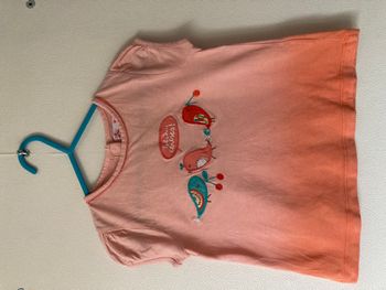 Tee-shirt brodé oiseaux et cerises taille 18 mois