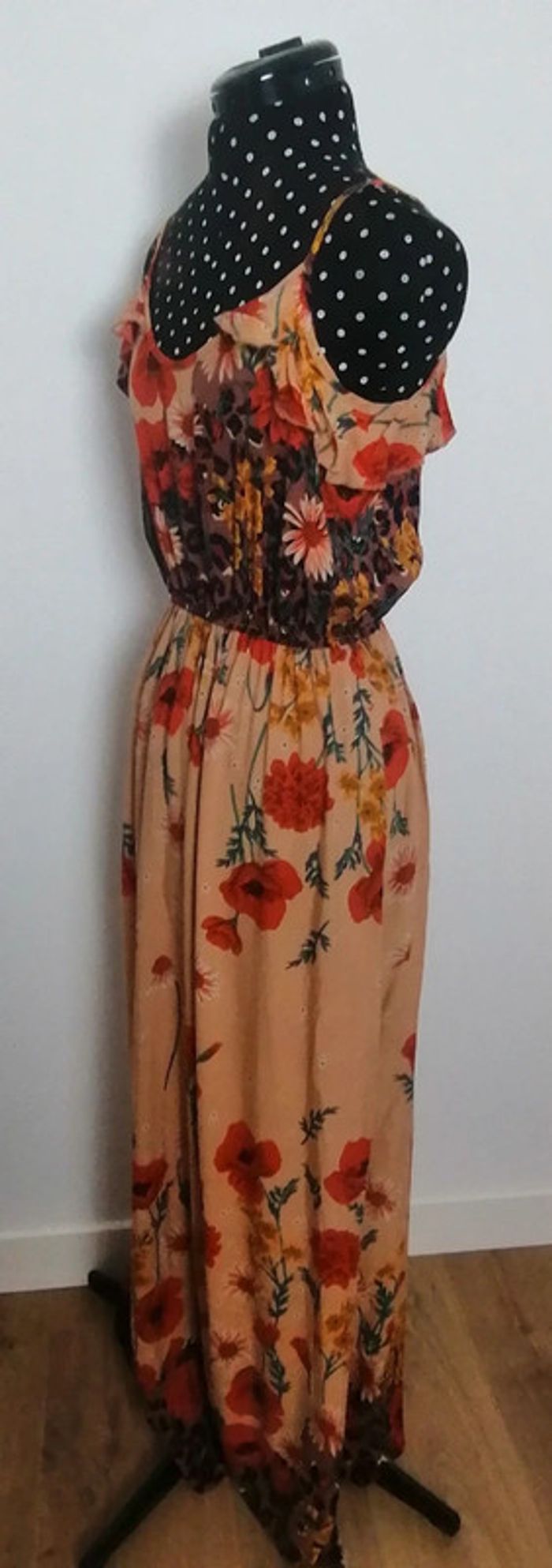 Robe d'été fleurs coquelicots orange multicolore Taille Unique Maison Clotilde - photo numéro 4
