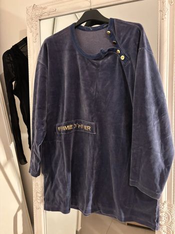 Sweat velours bleu vintage SR – Femme d’hiver