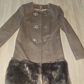 Manteau noir long taille 38