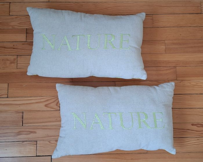 coussins "Nature" couleur lin