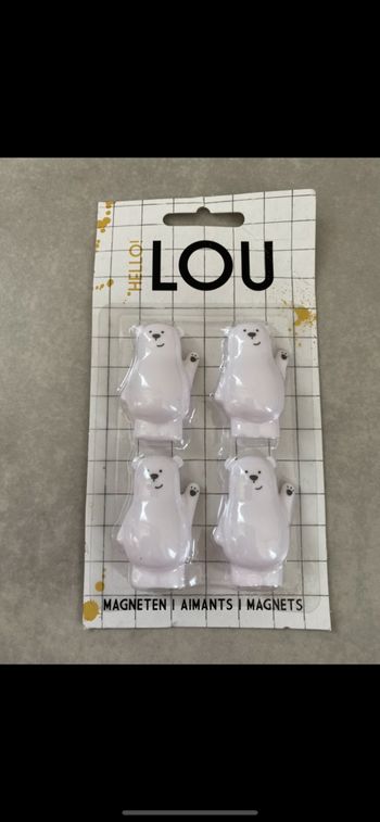 Set de 4 Aimants Magnets Ours blanc