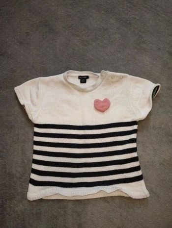 Pull sans manches 6 mois cœur ❤️