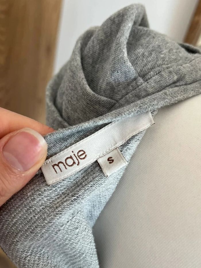 Top gris manches bouffantes Maje - photo numéro 5
