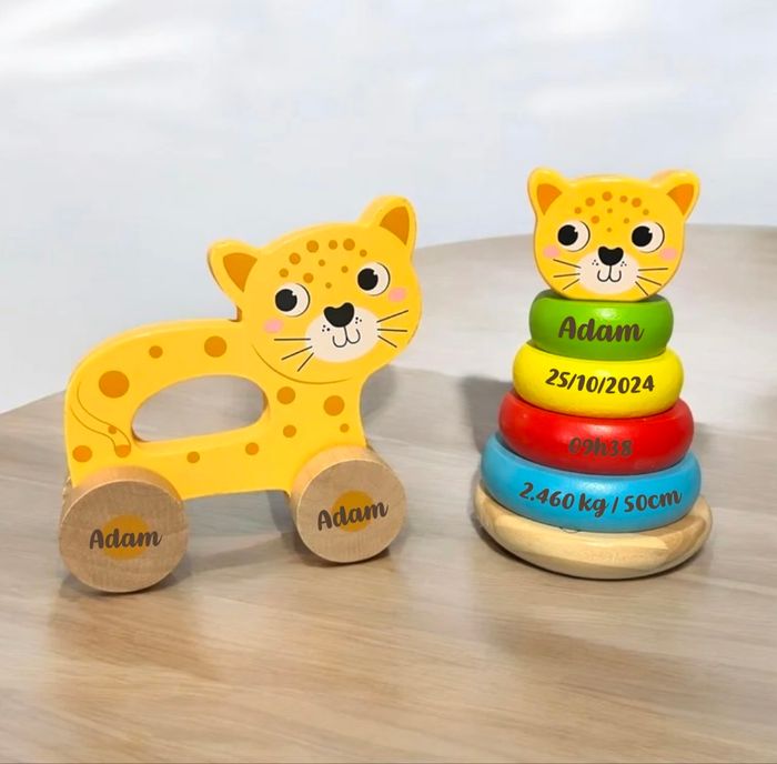 Ensemble de jouet en bois pour bébé personnalisé - photo numéro 5