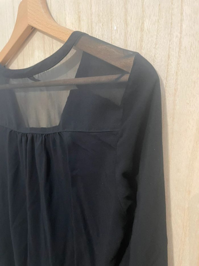 Blouse noire uni manches longues dentelle taille S - photo numéro 11