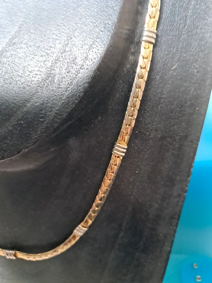 Collier maille plate deux tons - photo numéro 2