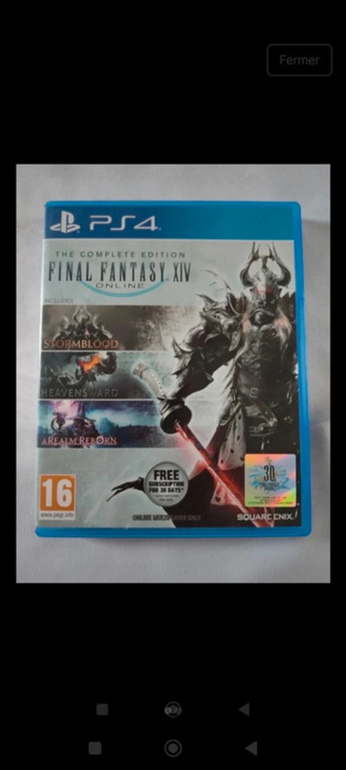 Jeu PS4 final fantasy XIV
