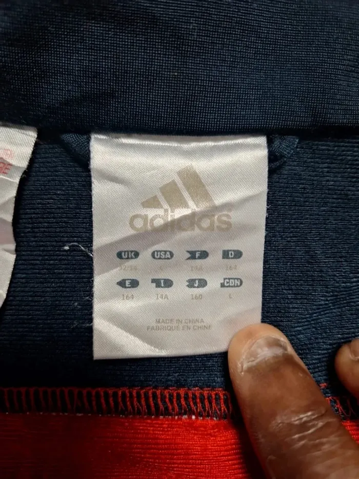 veste légère / Track jacket adidas vintage - bleu foncé et rouge - année 2007 brodé (460) - photo numéro 13