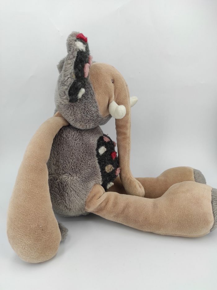 Peluche Éléphant Gris Les Zazous Moulin Roty - photo numéro 2