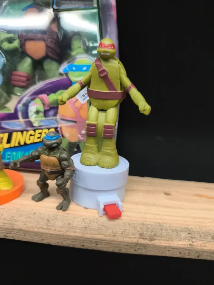 Lot tortue ninja tmnt mutant teenager turtle flingers Leonardo 2002 figurine figure action disque - photo numéro 6