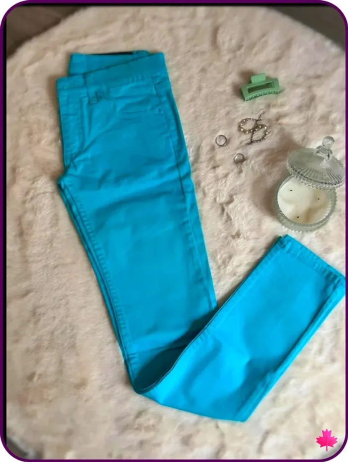 🌷jeans bleu turquoise 🌷 - photo numéro 2