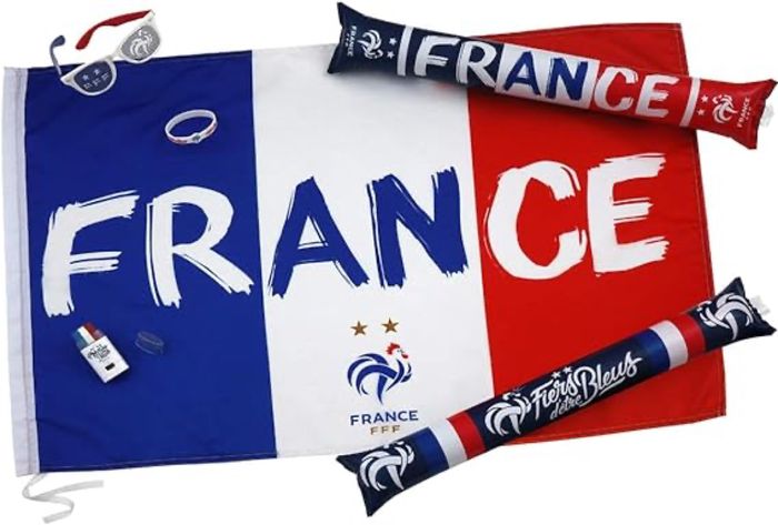 Kit du Supporter FFF Equipe De France Maquillages,Bracelet,Lunette,Drapeau,Ballon gonflable - photo numéro 3
