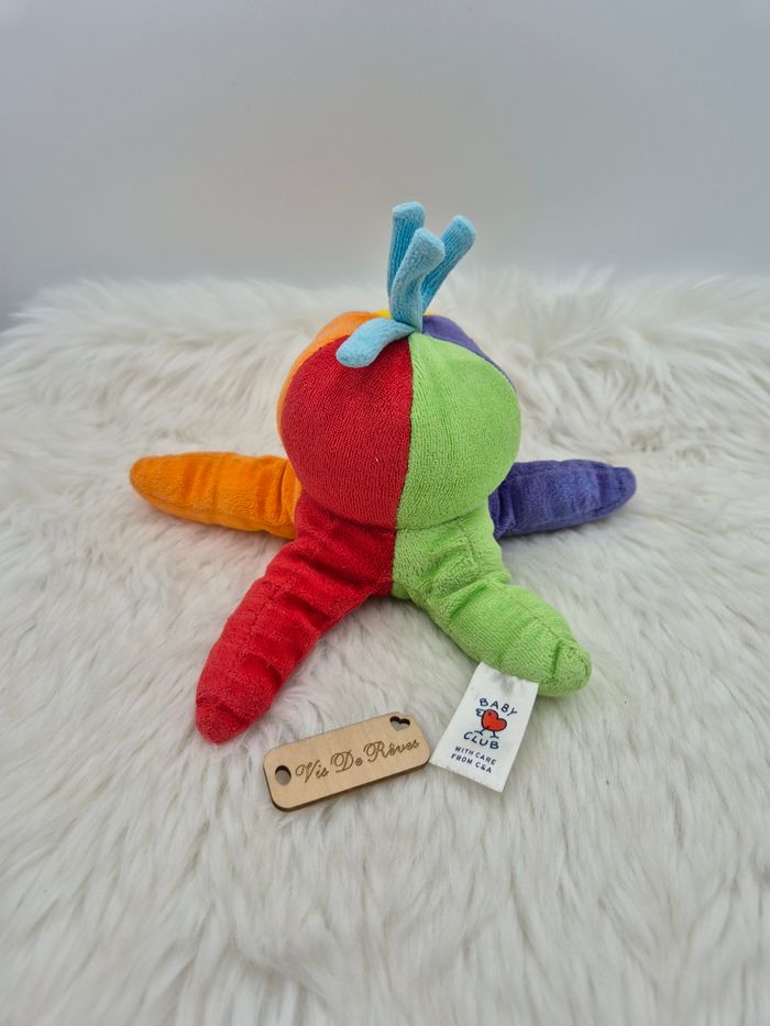 Doudou peluche Pieuvre Multicolore sourire cheveux bleu baby club Gémo - photo numéro 2