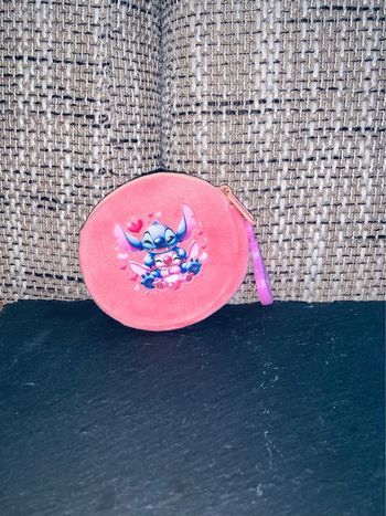 Porte-monnaie Rose Angel & Stitch rond