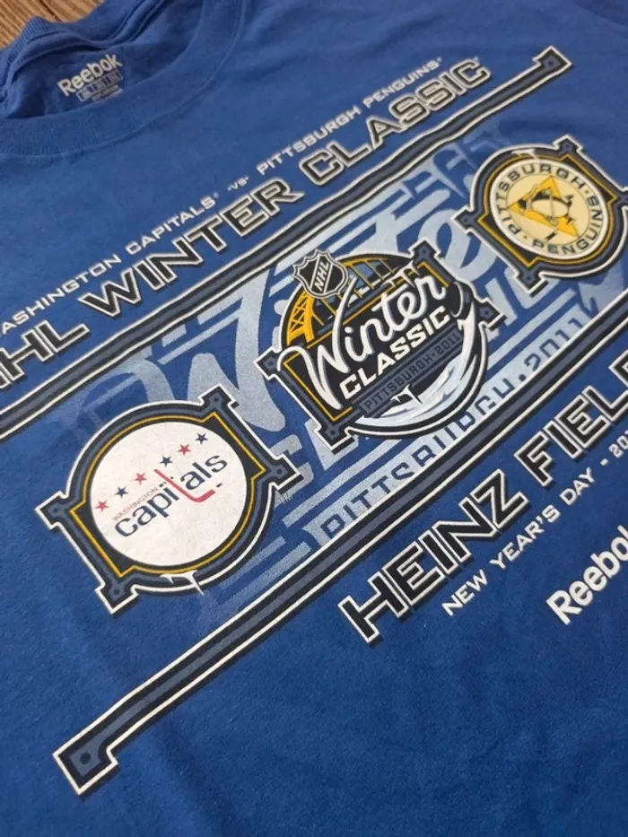 T-shirt NHL vintage Pittsburgh penguins 2011 winter classic reebok XXL - photo numéro 2