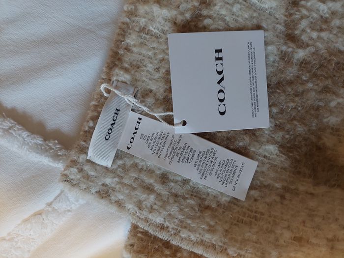 Echarpe coach réversible marron et crème - photo numéro 3