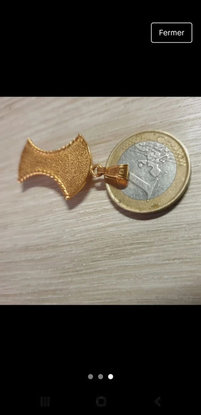 Magnifique pendentif ancien plaqué or vintage - photo numéro 3