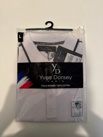 Polo Homme Neuf Yves Dorsey Paris - Blanc - Taille L - 100% Coton