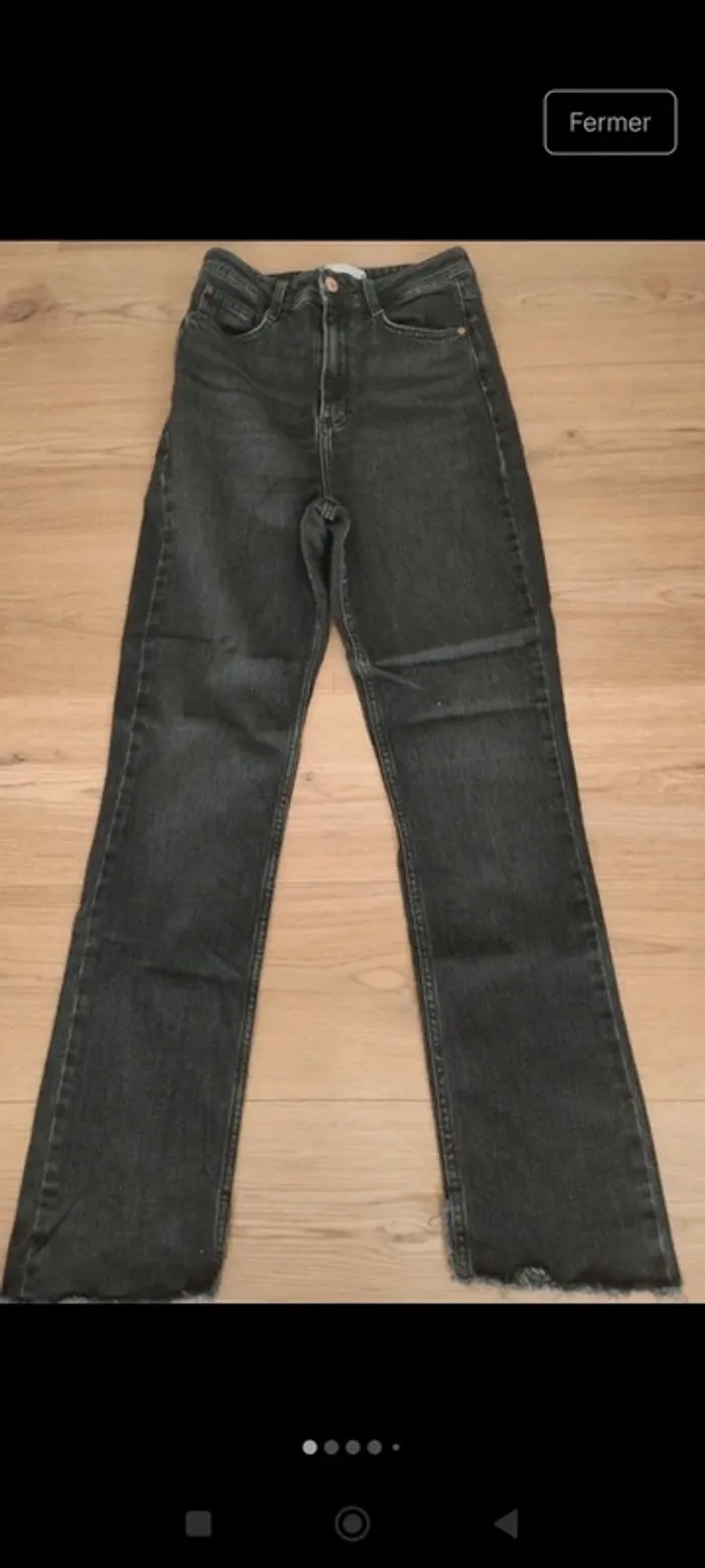 Jean droit taille haute noir Zara S