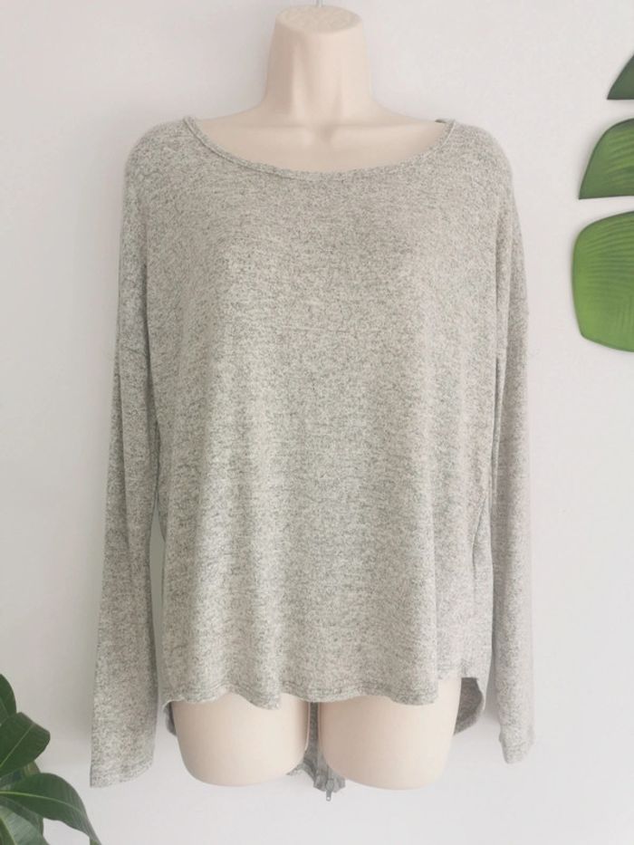 Pull fin gris moucheté Ardene Fermeture zippée dans le dos Taille XS - photo numéro 7