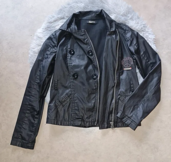 veste noire coupe vent perfecto taille XS - photo numéro 2