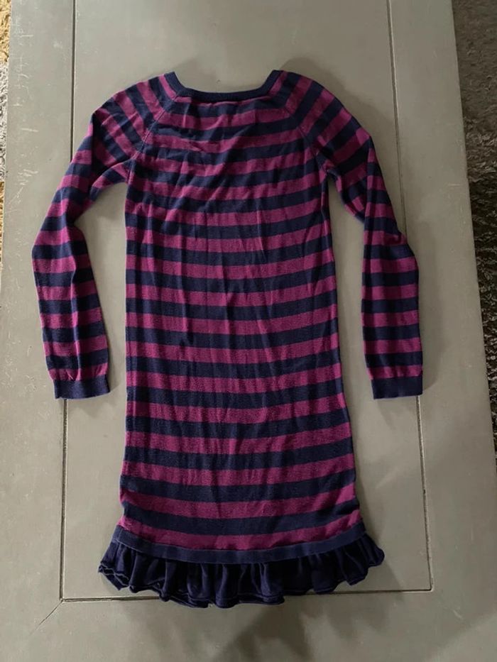 Robe maille à rayures violette/rose Okaidi 10 ans - photo numéro 8