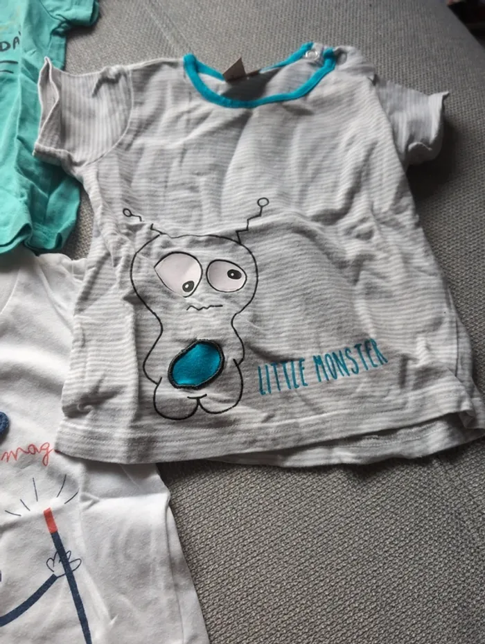 Lot 4 t-shirt manche courte 9 mois - photo numéro 4