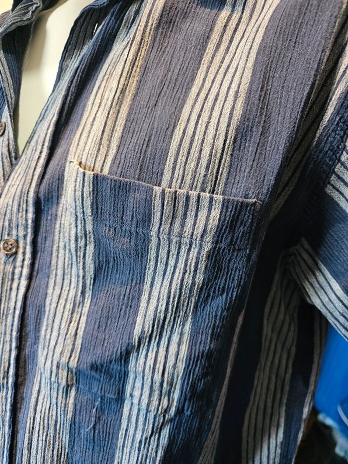 Chemise manche courte bleu Rayure - photo numéro 3