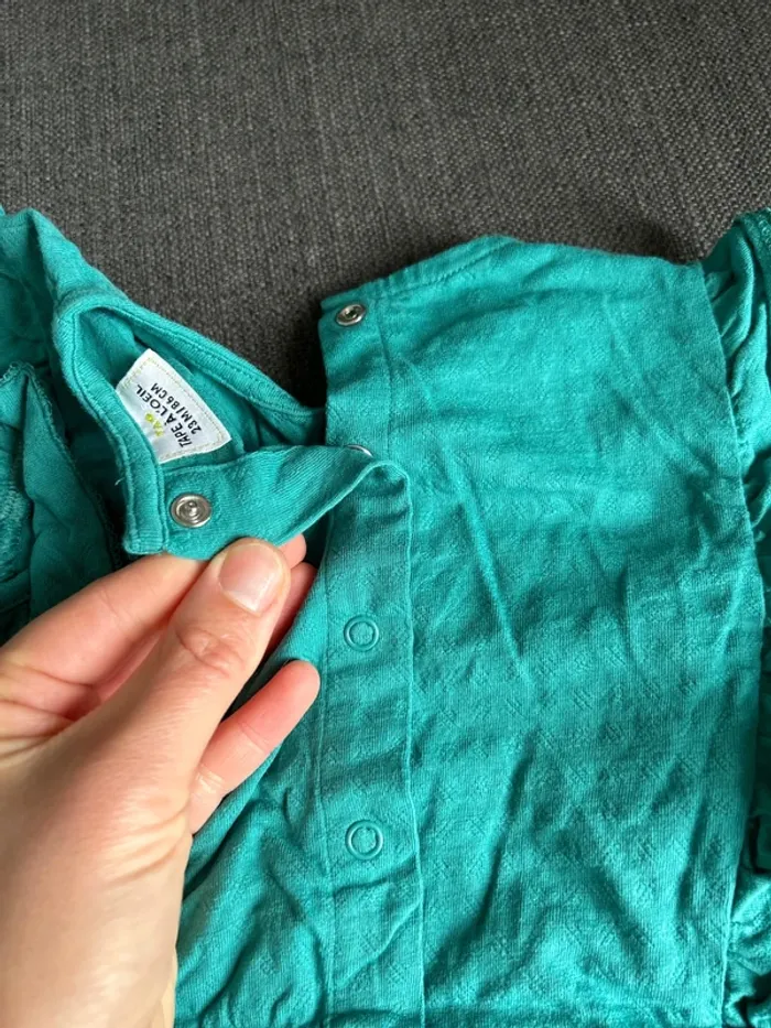 Combi short bébé fille, manches courtes, tape à l’œil, verte,24 mois - photo numéro 5