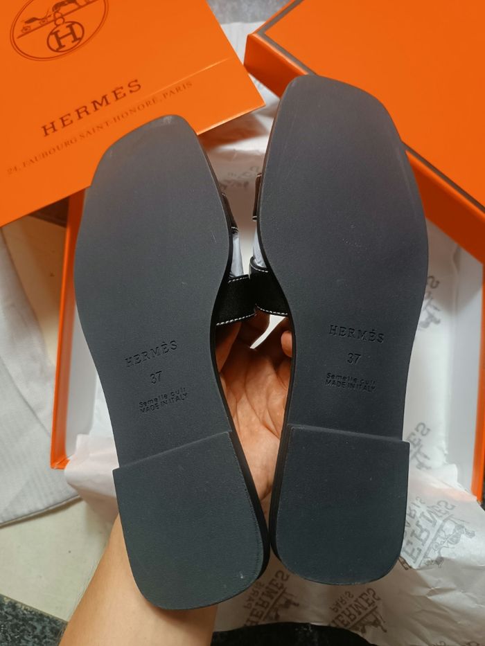 Sandales Hermes Oran noir taille 37 - photo numéro 6
