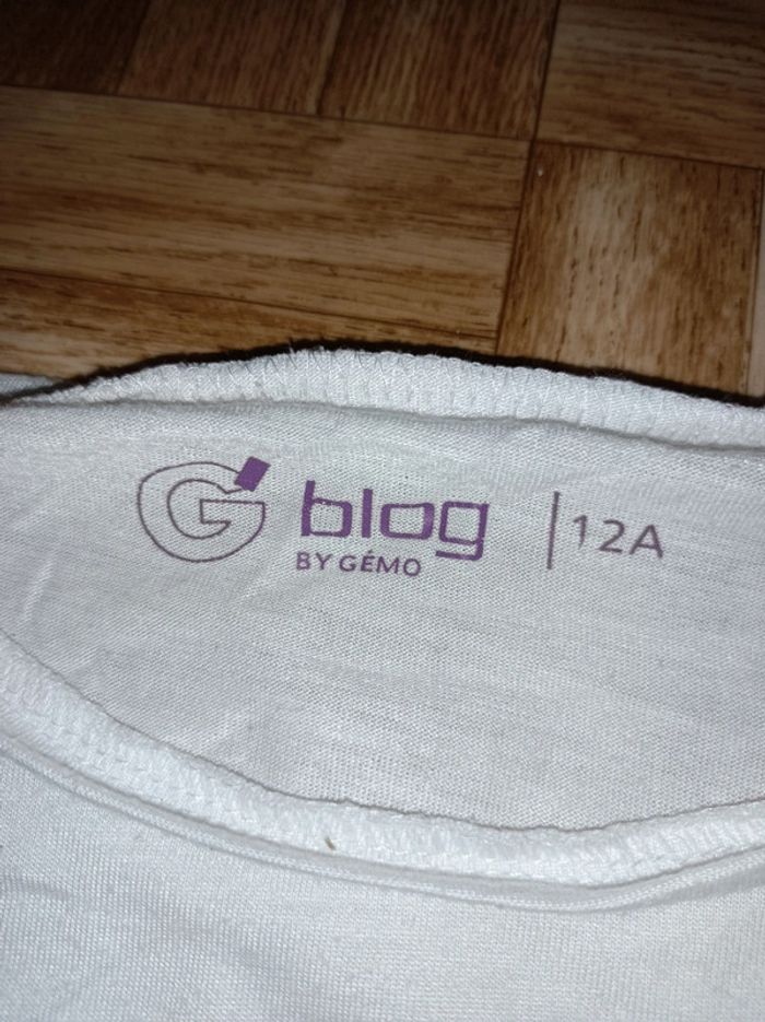 T-shirt manches longues fille Gémo taille 12 ans en très bon état - photo numéro 4